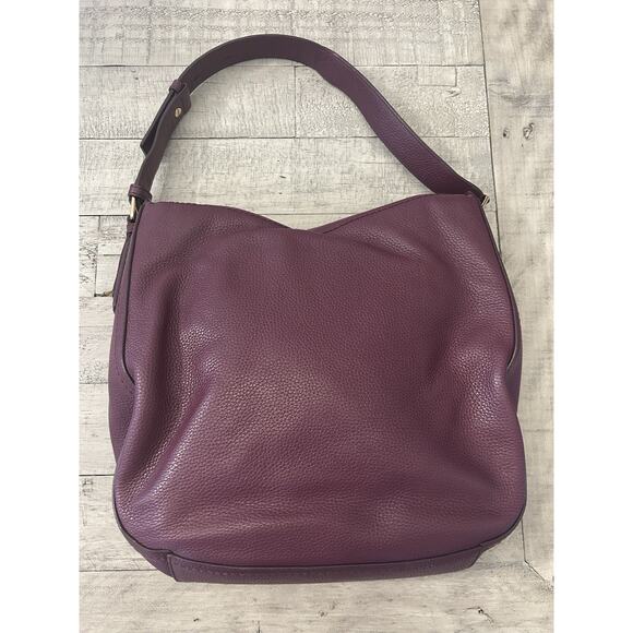 Marc Jacobs The Groove Hobo Large Fold Over Bag Burgundy Pebbled Leather - Picture 2 of 13
